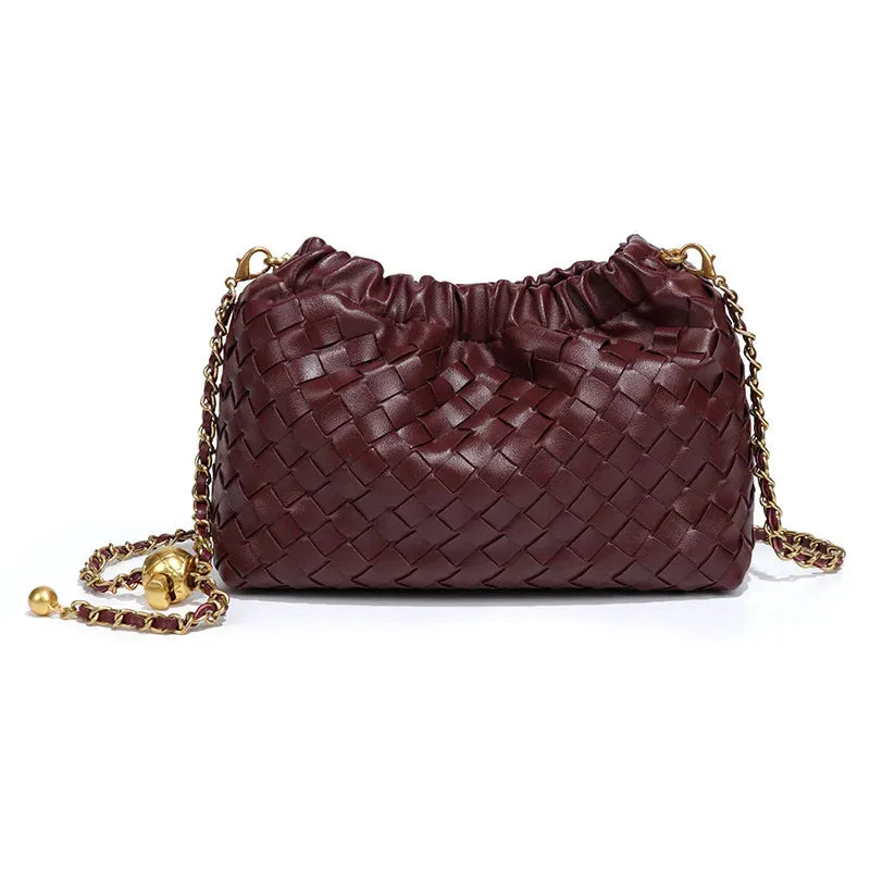 Bolsa em Tressê Crossbody Liandra Borgonha