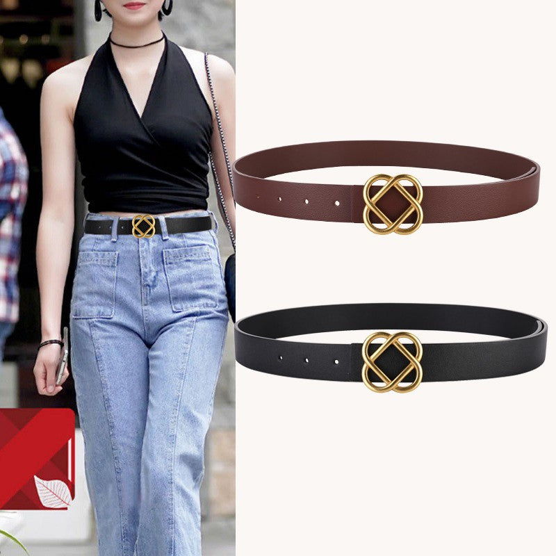 Cinto de Couro Legítimo Geometry