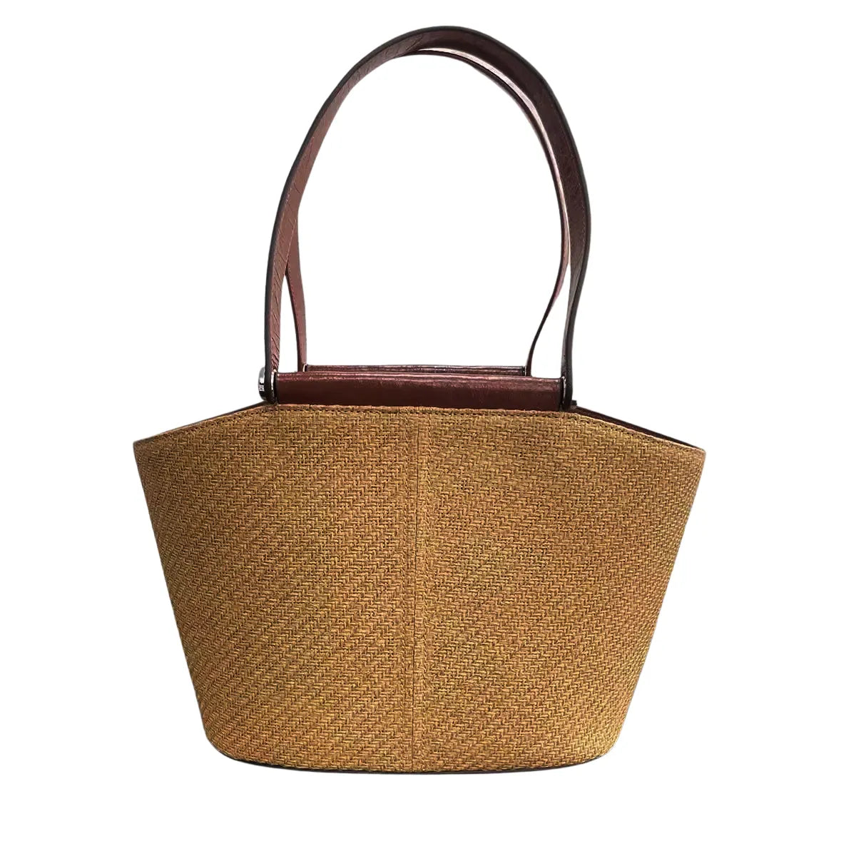 Bolsa Estruturada em Palha e Couro Mykonos