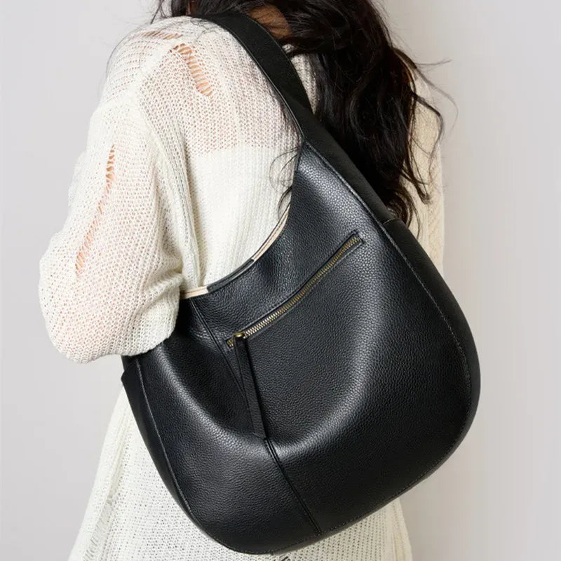 Bolsa Maxi em Couro Eleonora Preta