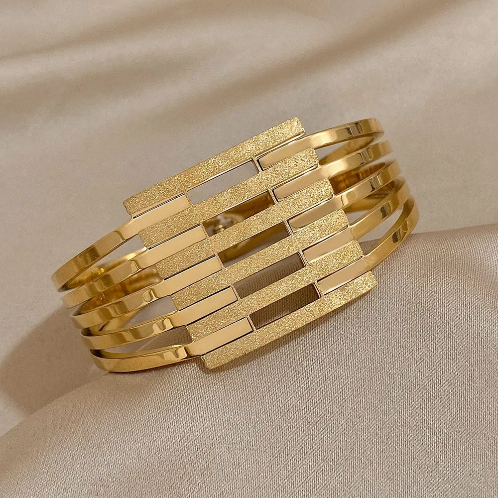 Pulseira Banhada a Ouro Camadas