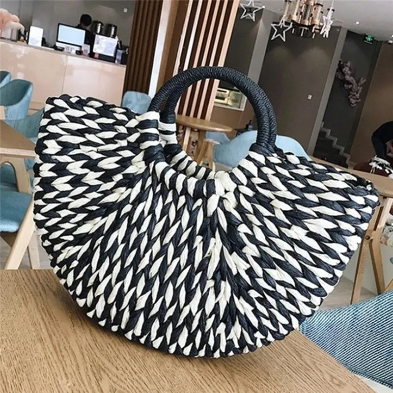 Bolsa Estruturada Palha Colorida Recifes