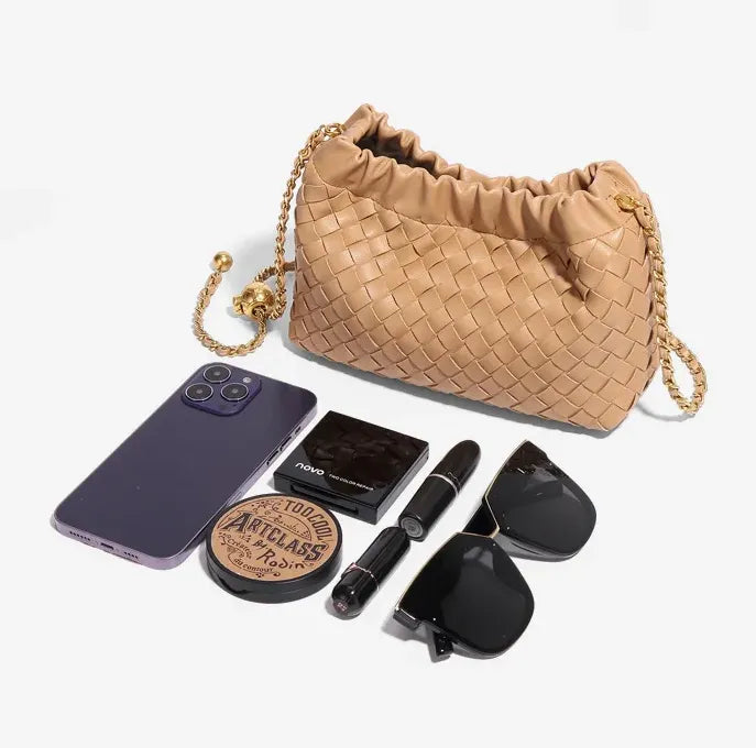 Bolsa em Tressê Crossbody Liandra Cáqui