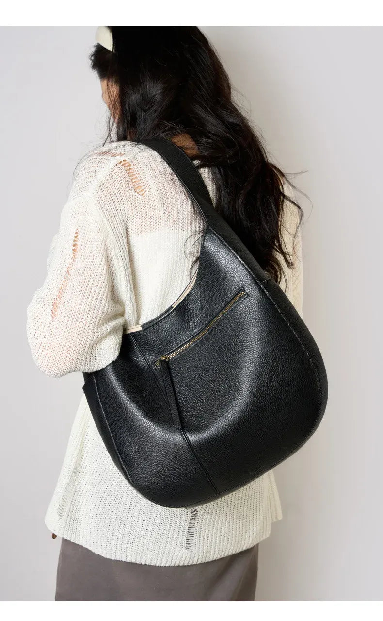 Bolsa Maxi em Couro Eleonora Preta