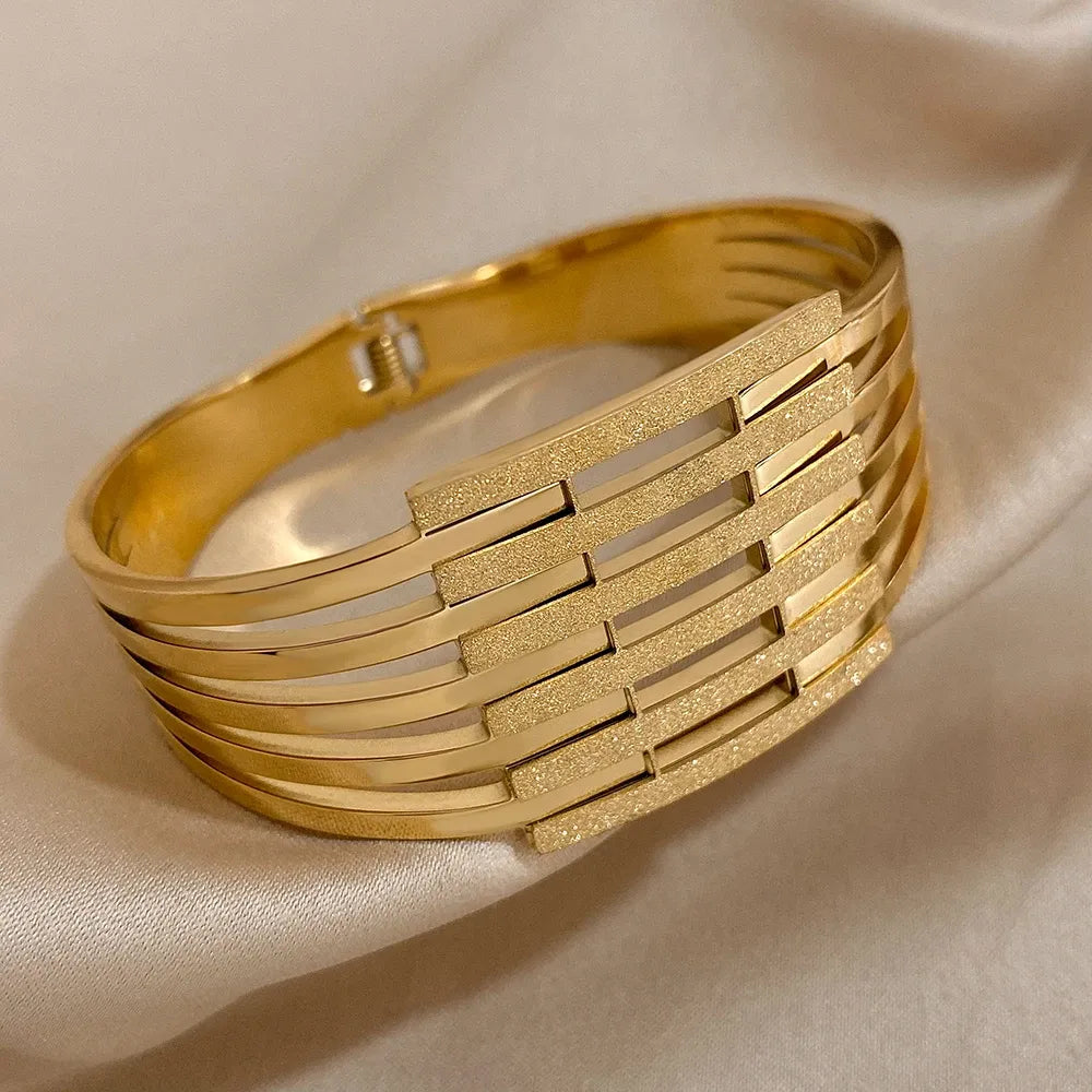 Pulseira Banhada a Ouro Camadas
