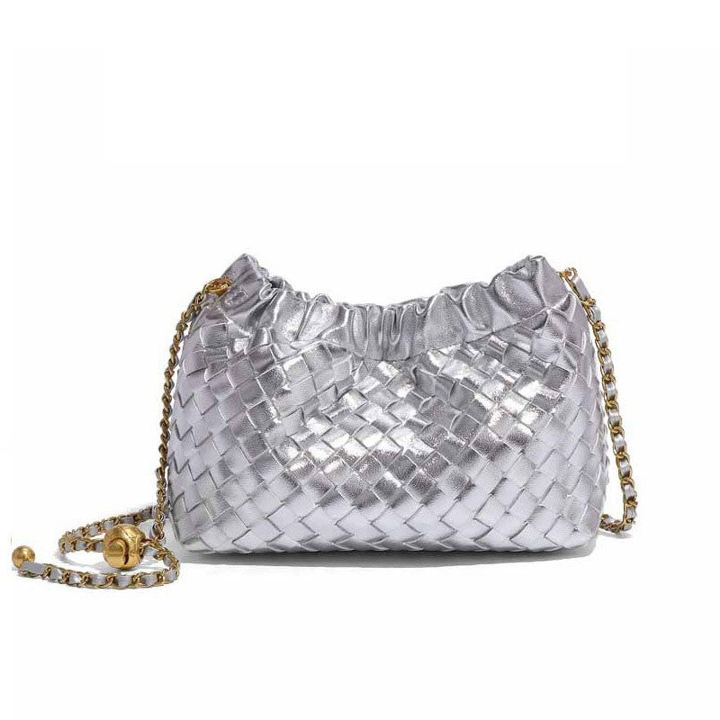 Bolsa em Tressê Crossbody Liandra Prata