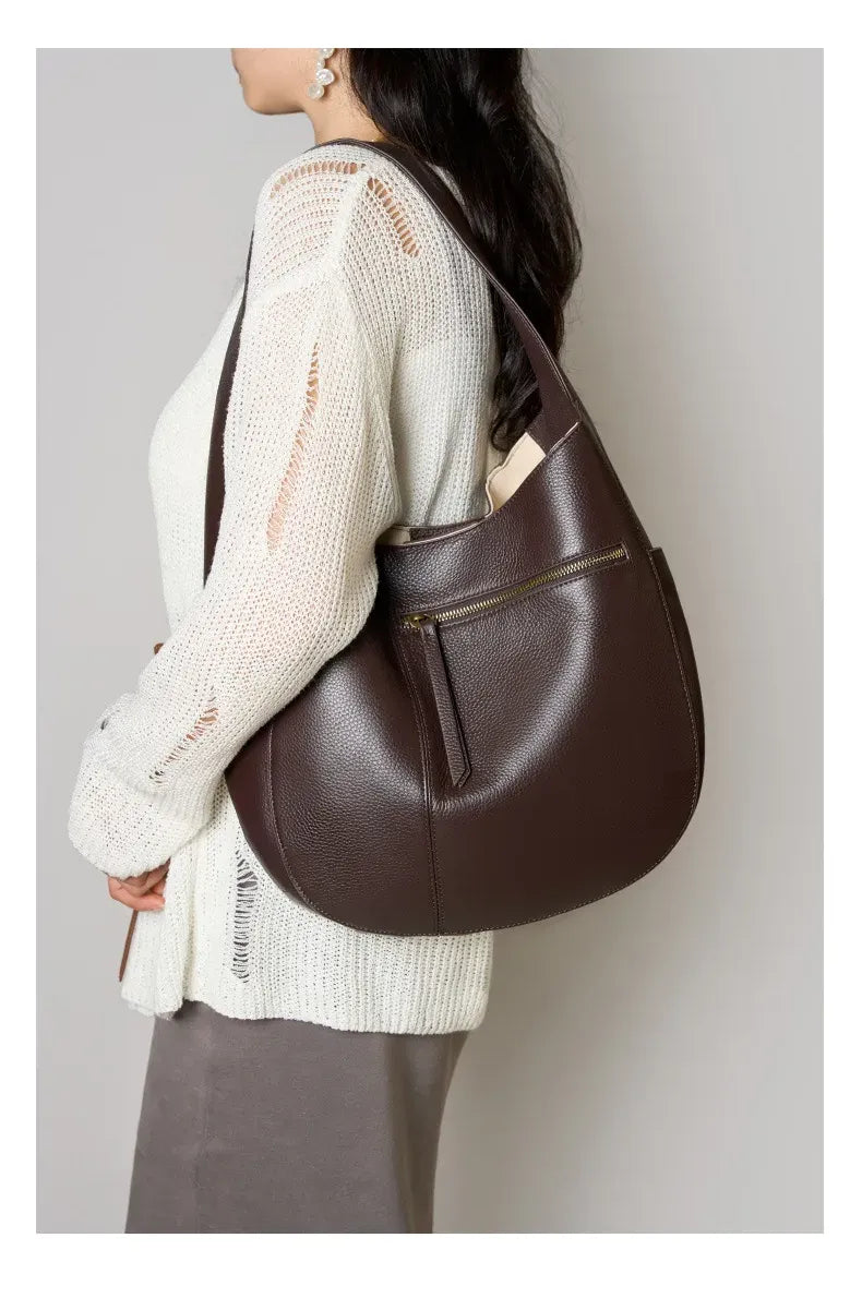 Bolsa Maxi em Couro Eleonora Café