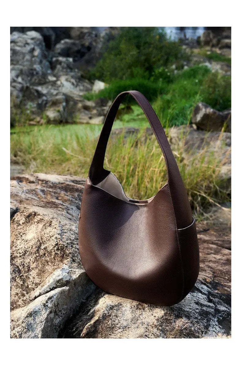 Bolsa Maxi em Couro Eleonora Café