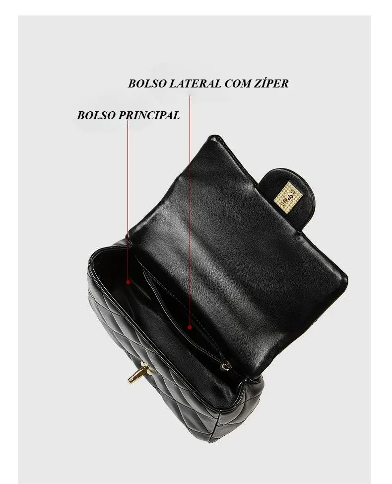 Bolsa Crossbody Matelassê em Couro Paris