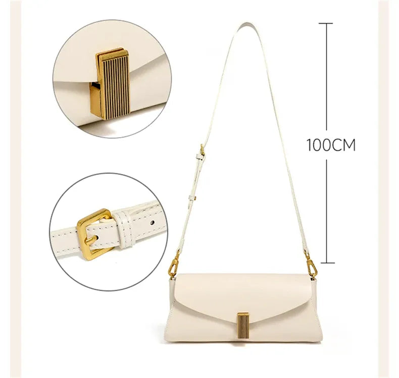 Bolsa Baguete em Couro Essenza