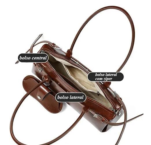 Bolsa Baguete em Couro Karen