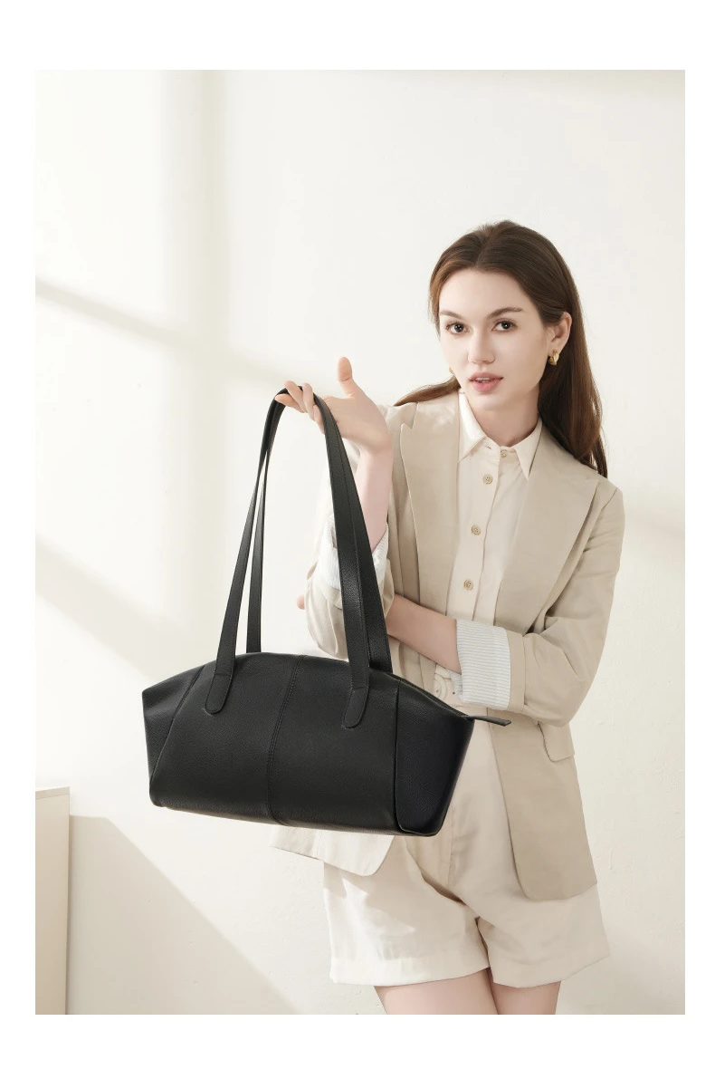 Bolsa Tote em Couro Trapézio