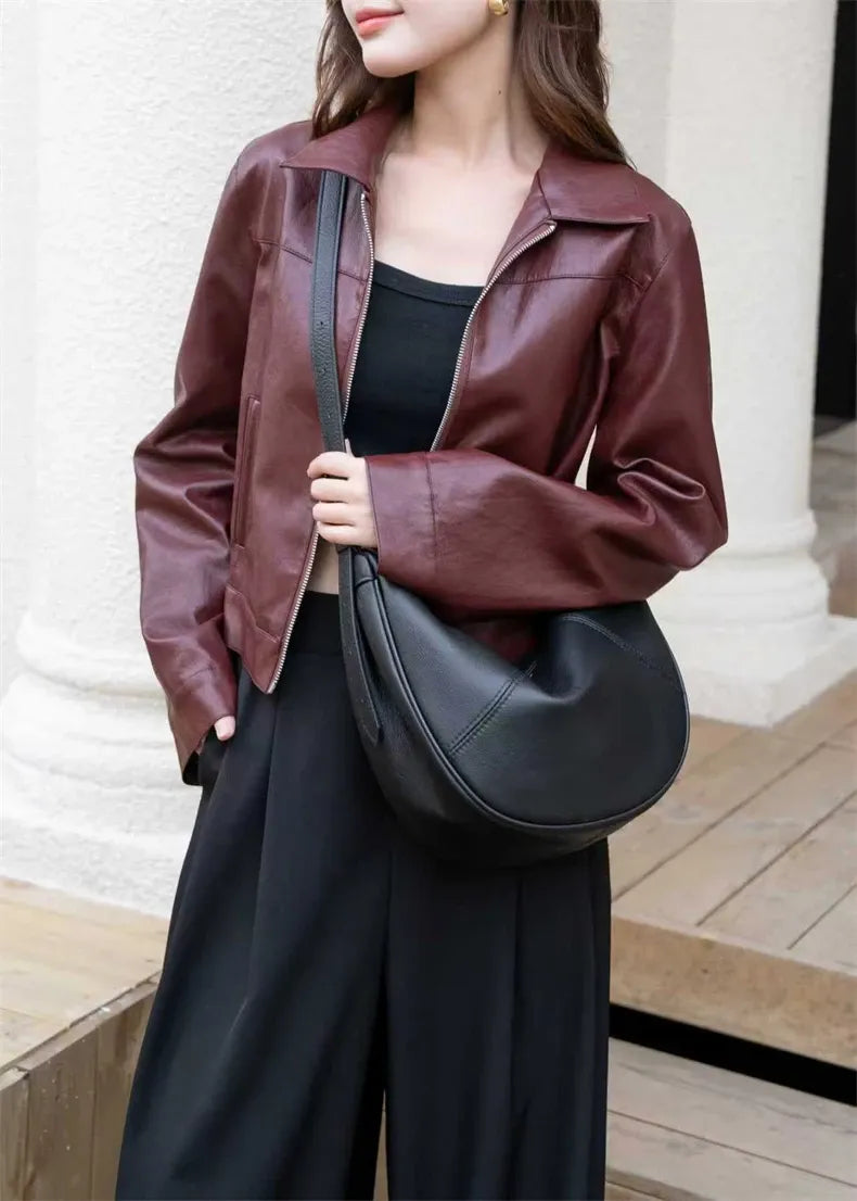 Bolsa de Ombro Hobo em Couro Túlia