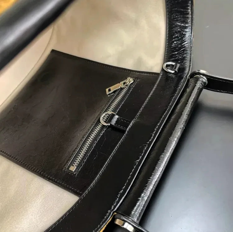 Bolsa Estruturada em Palha e Couro  Mykonos