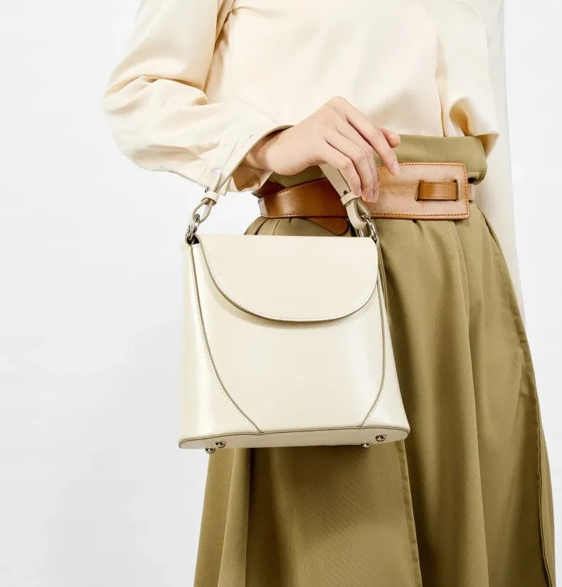 Bolsa Bucket Couro Legítimo Marbelle