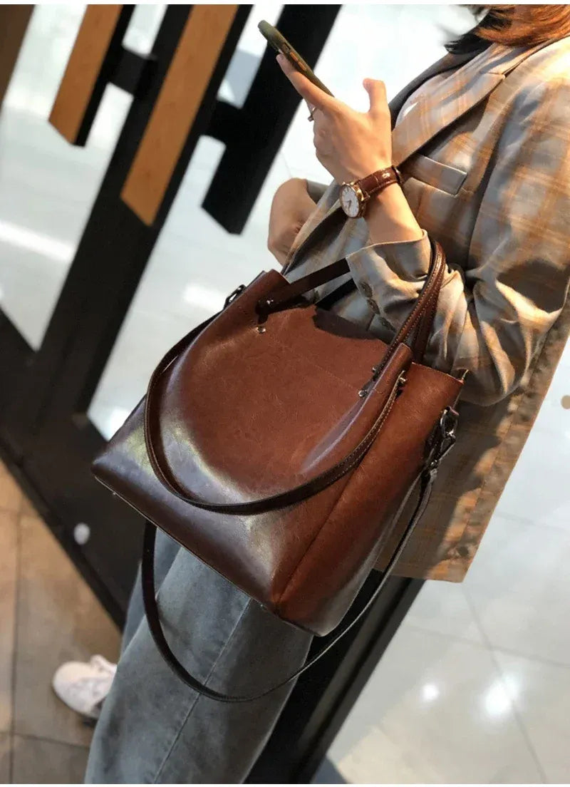 Bolsa Tote de Ombro Couro Legítimo MontPellier