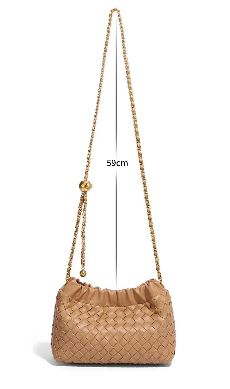 Bolsa em Tressê Crossbody Liandra Marrom