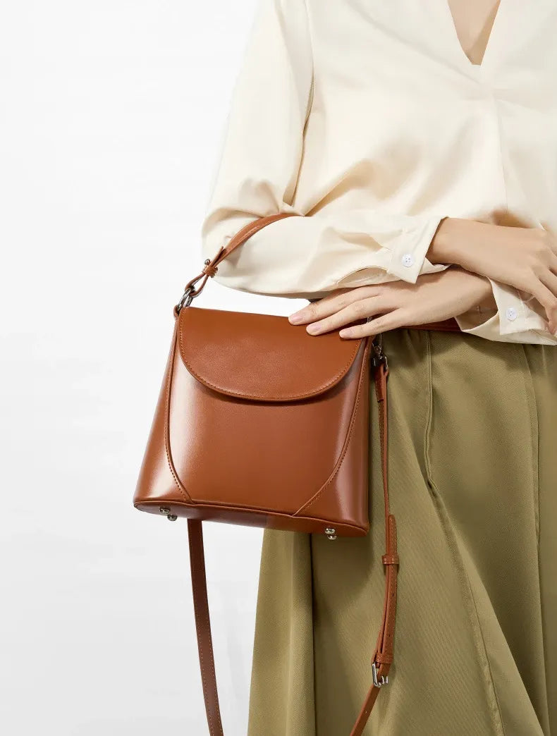 Bolsa Bucket Couro Legítimo Marbelle