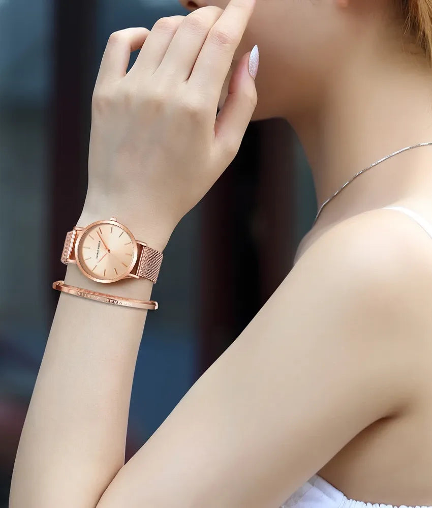 Relógio Aço Inoxidável Minimalist