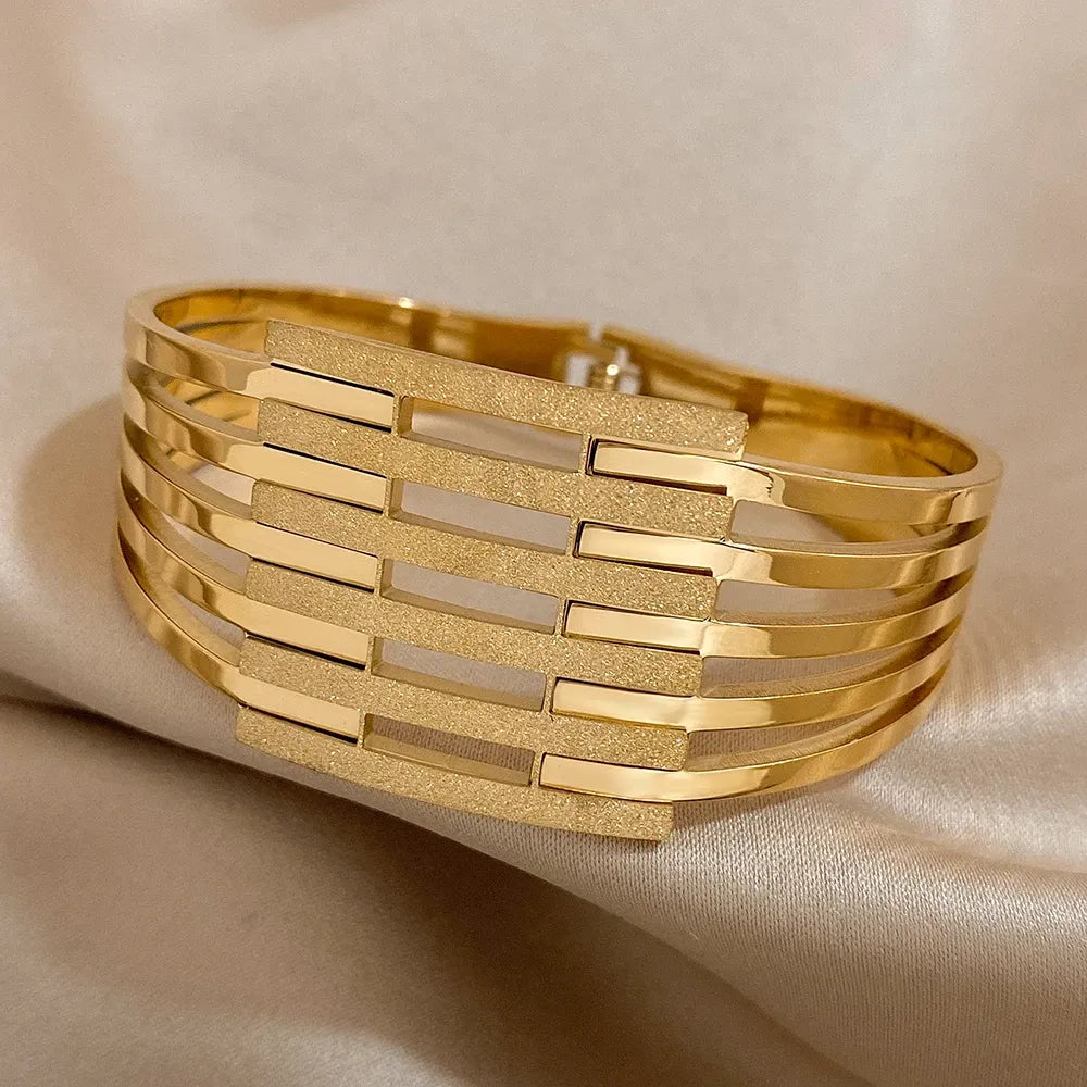 Pulseira Banhada a Ouro Camadas