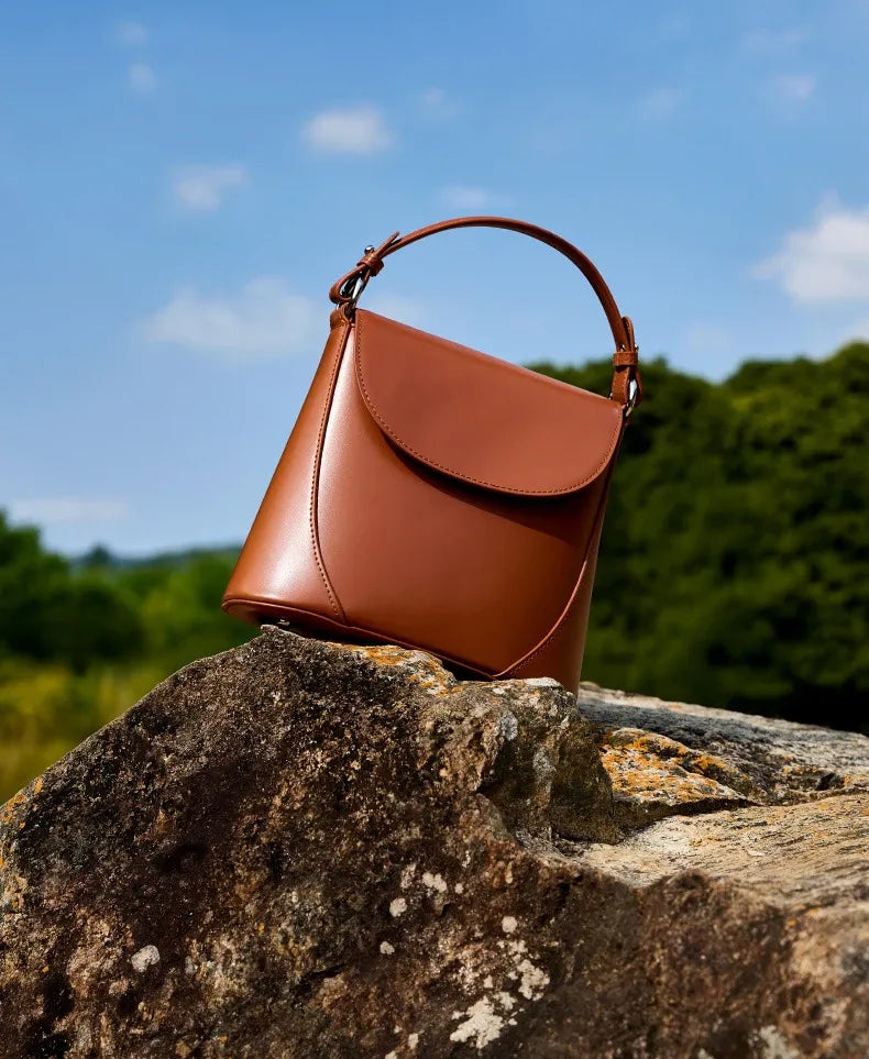 Bolsa Bucket Couro Legítimo Marbelle