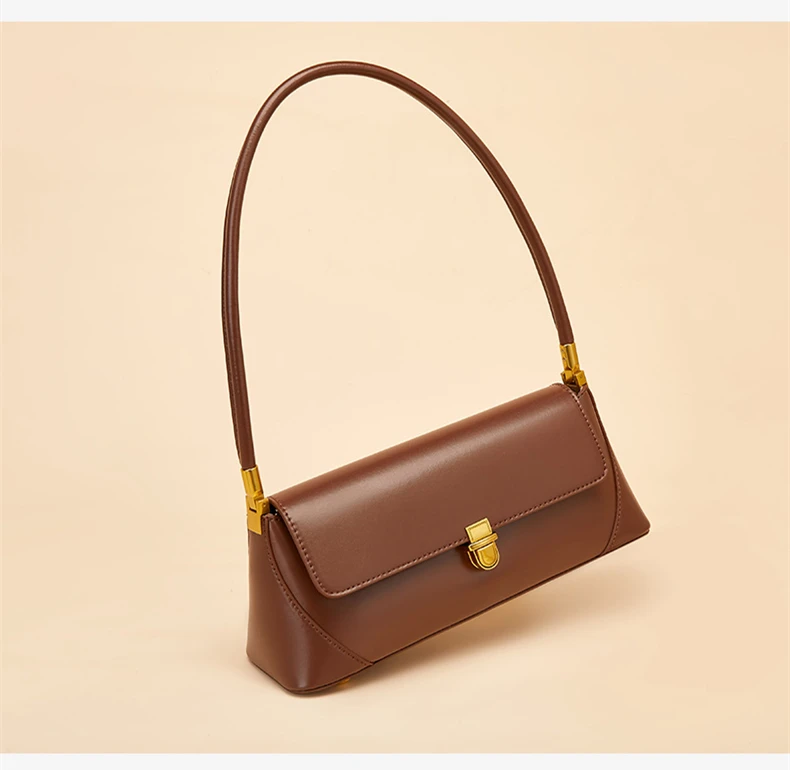 Bolsa Baguete em Couro Veneza