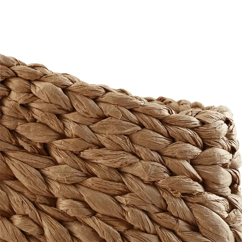 Bolsa Estruturada Palha Colorida Recifes Azul e Branca