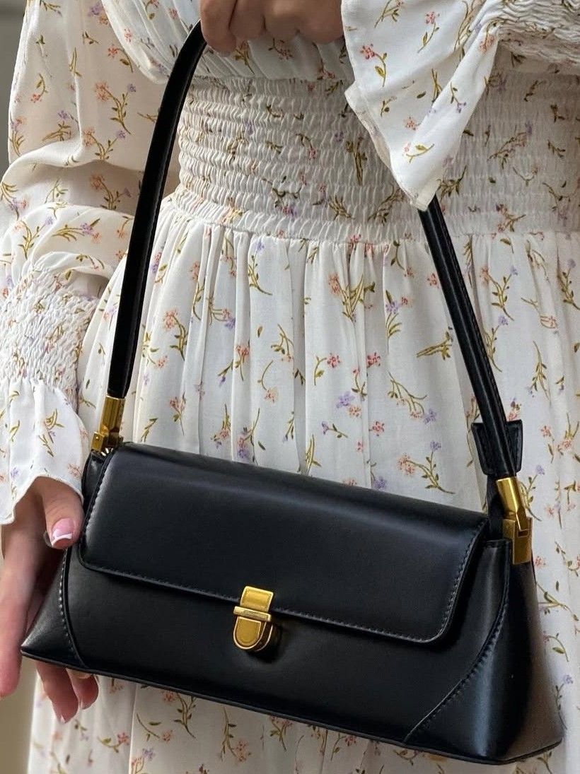 Bolsa Baguete em Couro Veneza