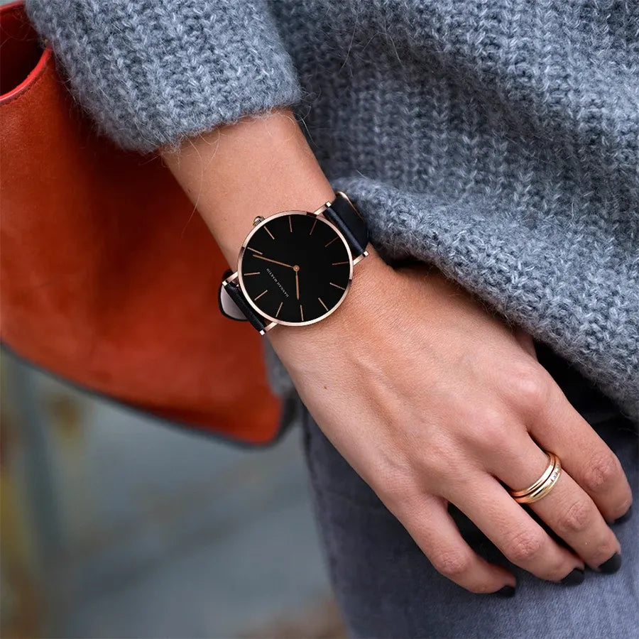 Relógio Pulseira Couro Liberty Dark