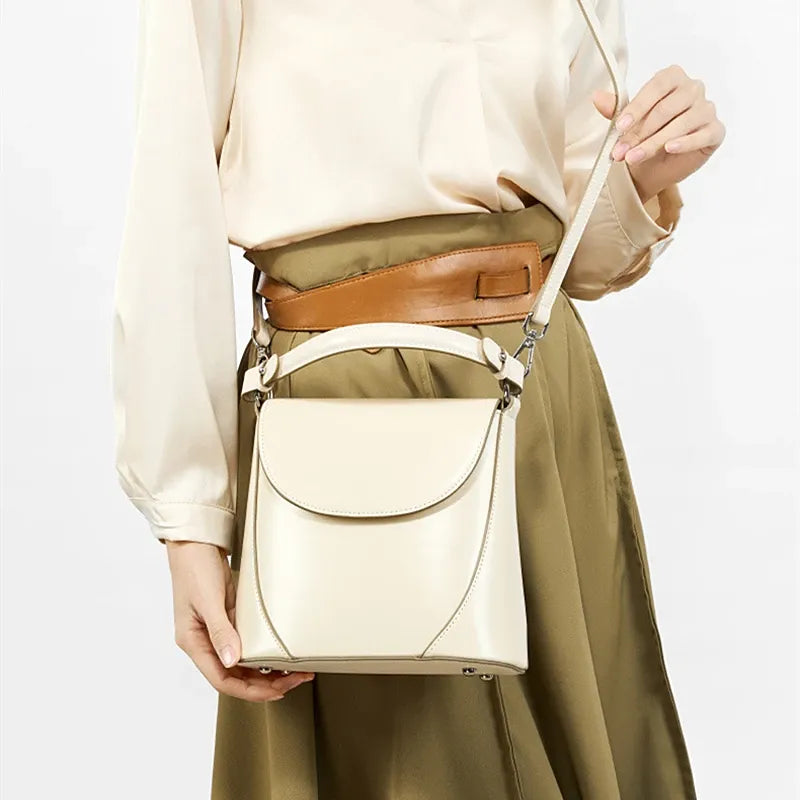 Bolsa Bucket Couro Legítimo Marbelle