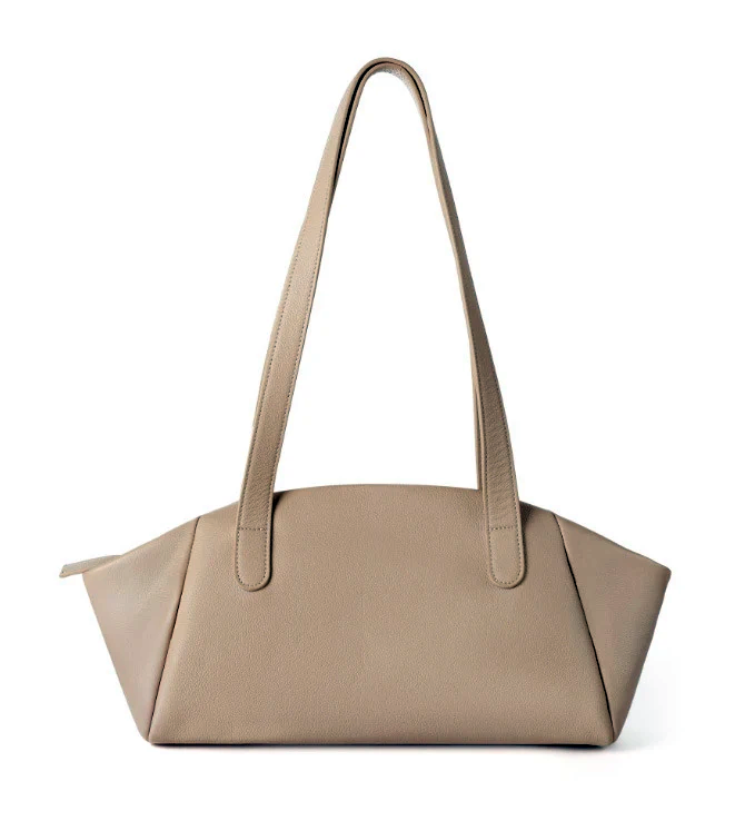 Bolsa Tote em Couro Trapézio