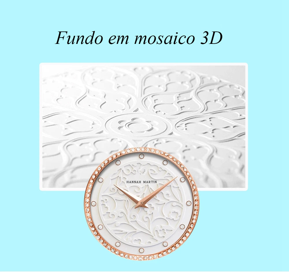 Relógio Pulseira Couro Mosaic