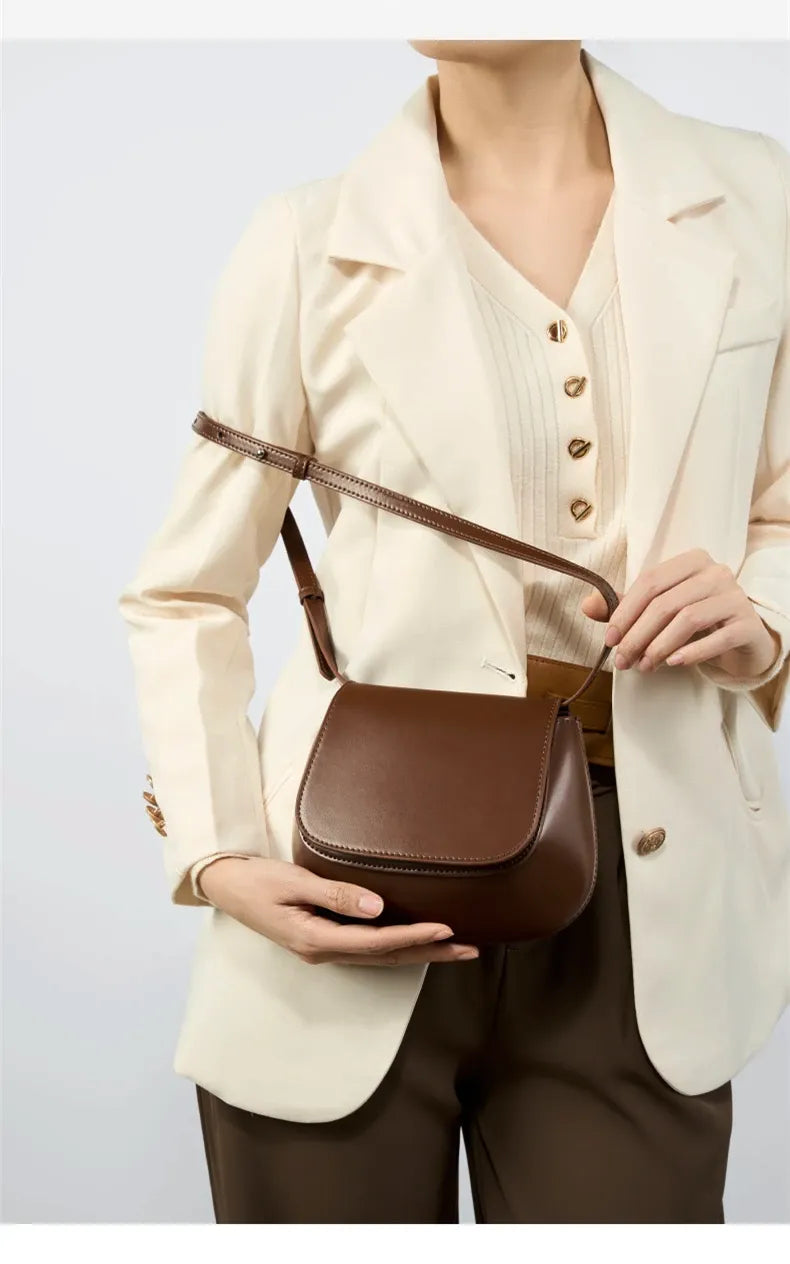 Bolsa Satchel em Couro Hush