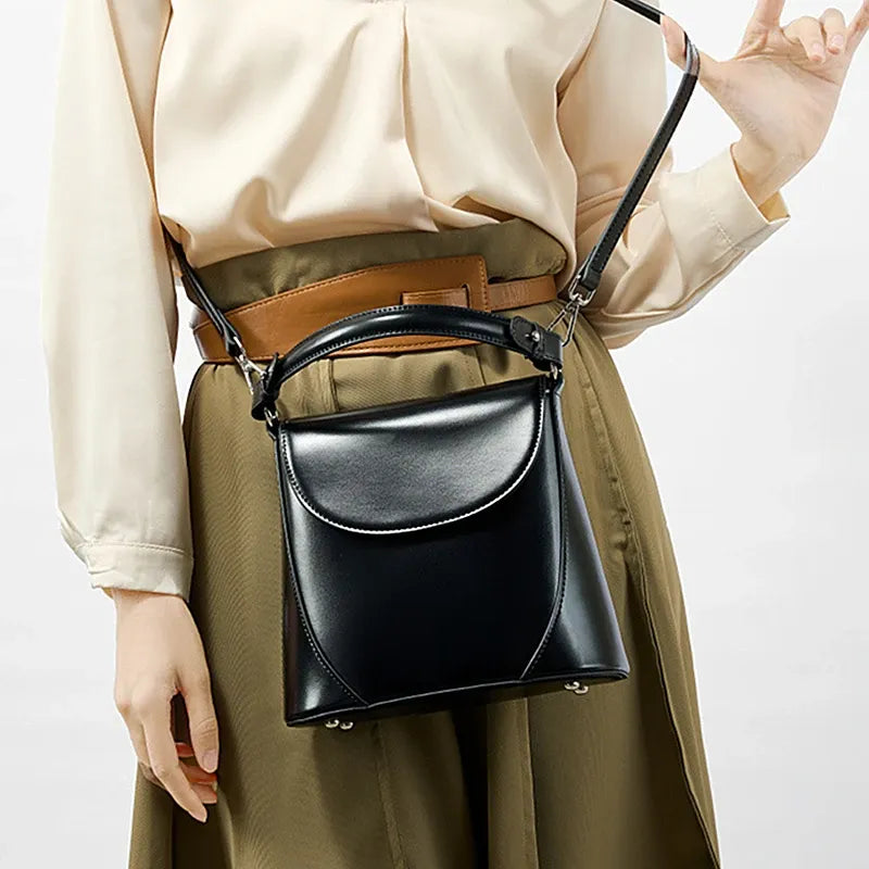 Bolsa Bucket Couro Legítimo Marbelle