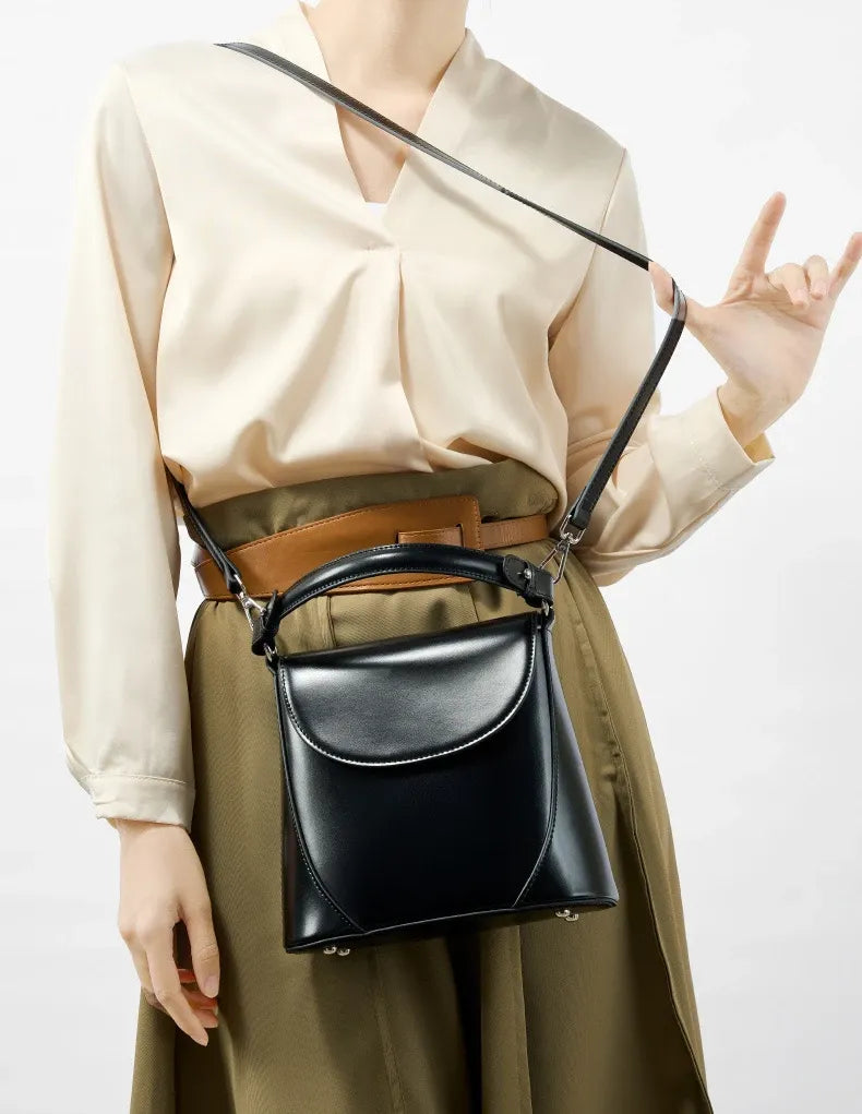 Bolsa Bucket Couro Legítimo Marbelle