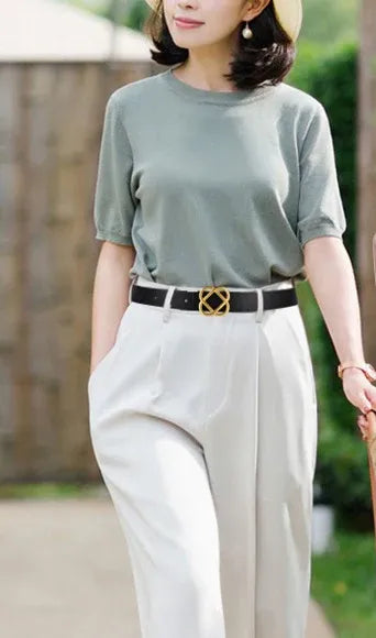 Cinto de Couro Legítimo Geometry