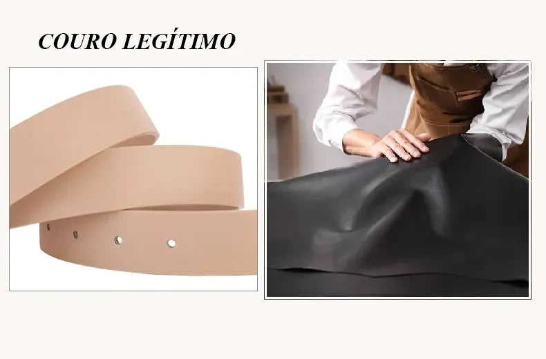 Cinto de Couro Legítimo Geometry
