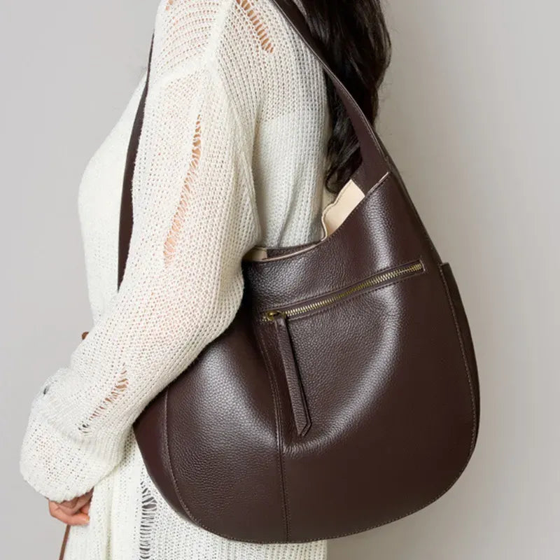 Bolsa Maxi em Couro Eleonora Café