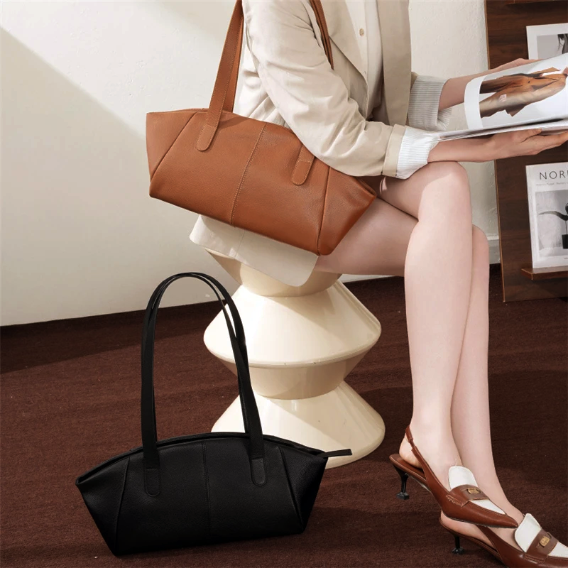 Bolsa Tote em Couro Trapézio