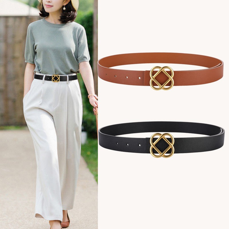 Cinto de Couro Legítimo Geometry