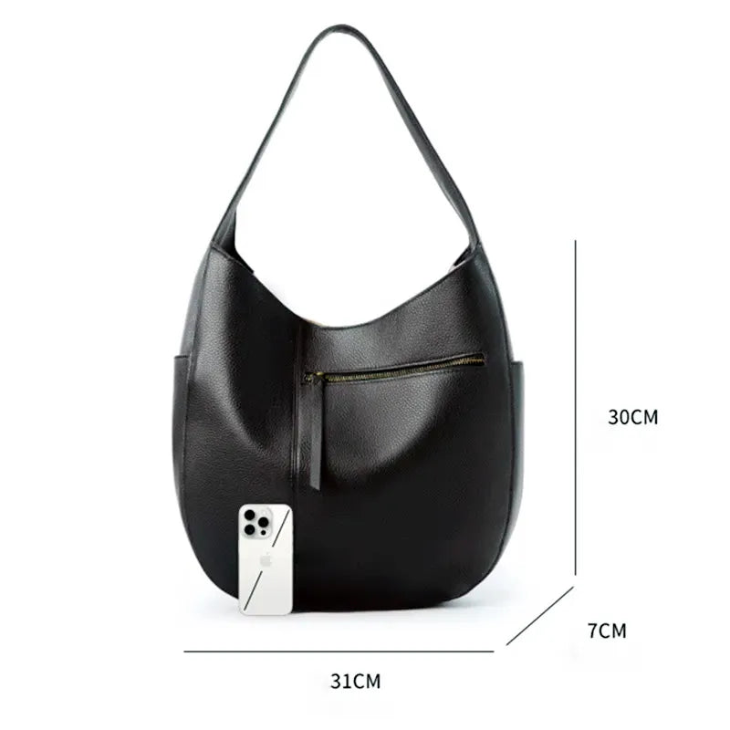 Bolsa Maxi em Couro Eleonora Preta