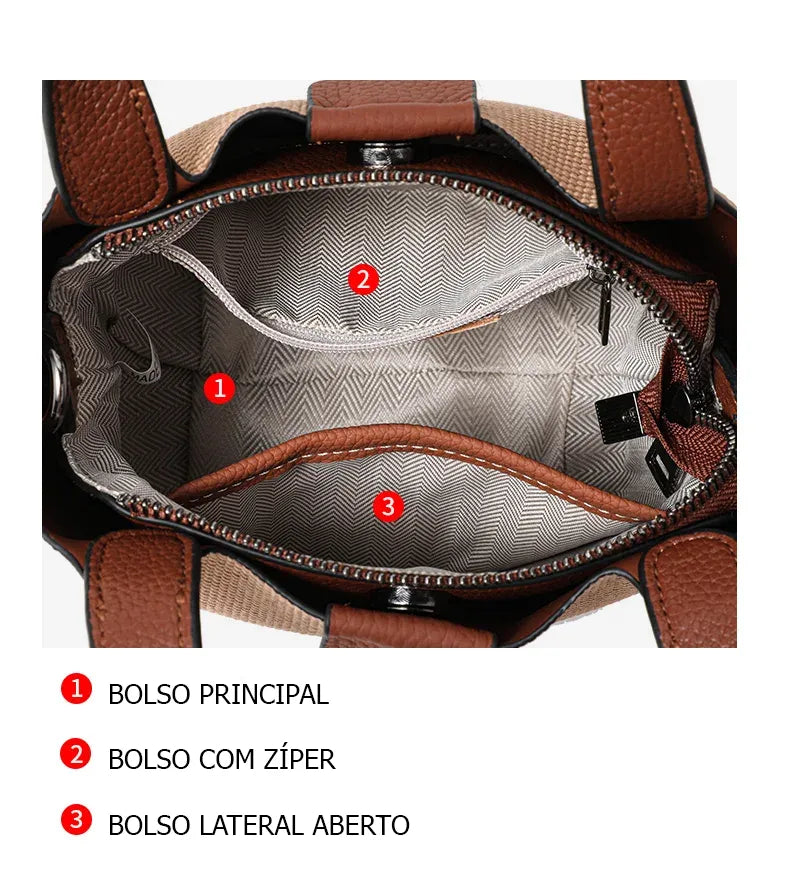 Bolsa Bucket Couro Legítimo Aberdeen