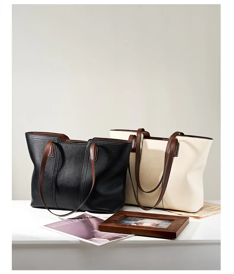 Bolsa Tote Clássica em Couro Brunei