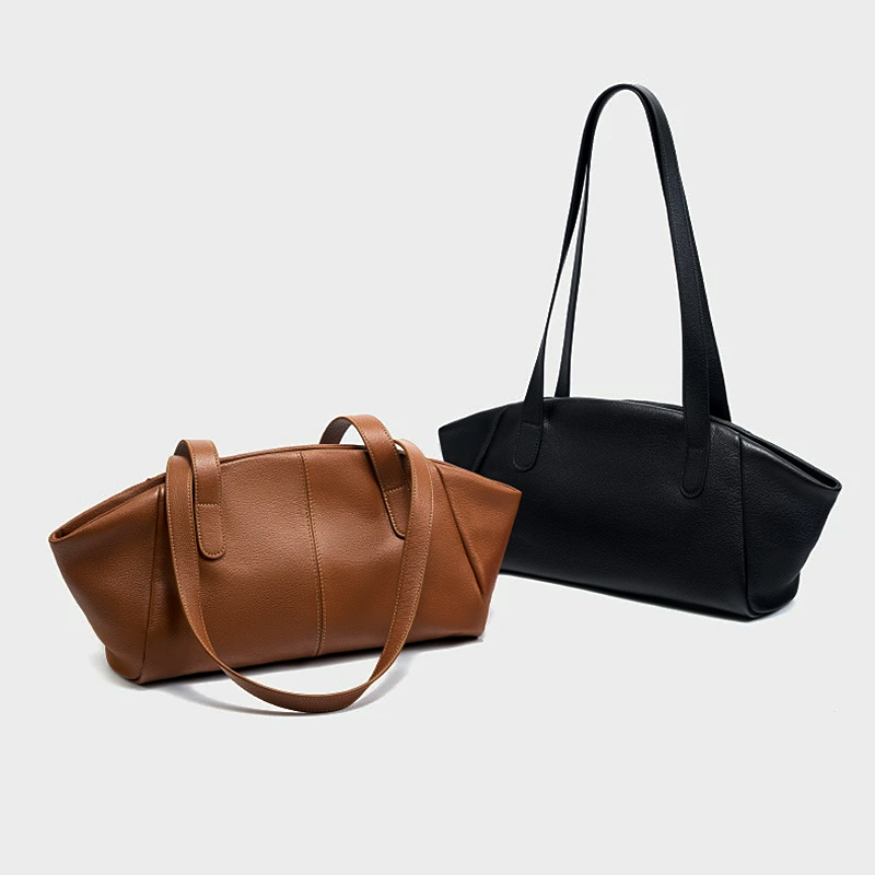 Bolsa Tote em Couro Trapézio