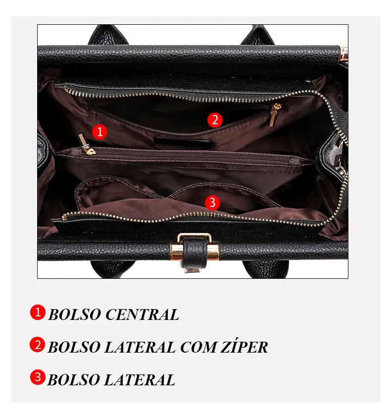 Bolsa de Mão em Couro Helen