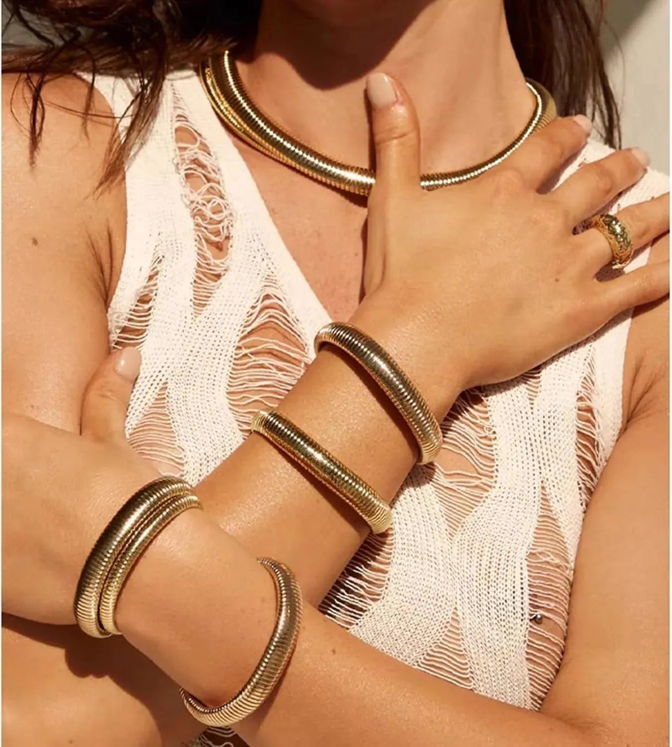 Pulseira Flexível Dourada