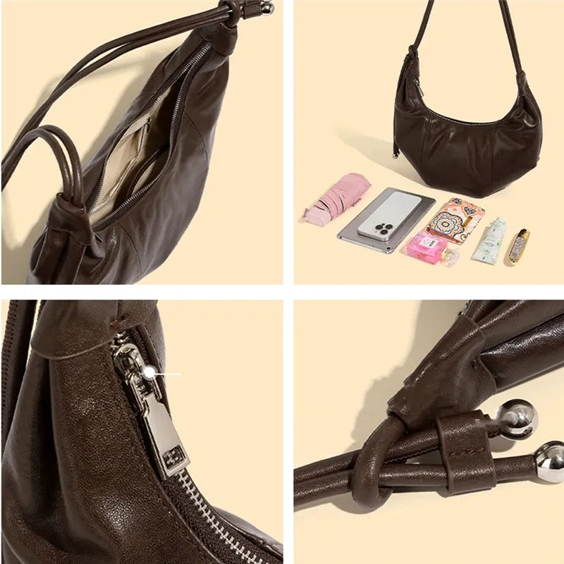 Bolsa Hobo em couro Bebel