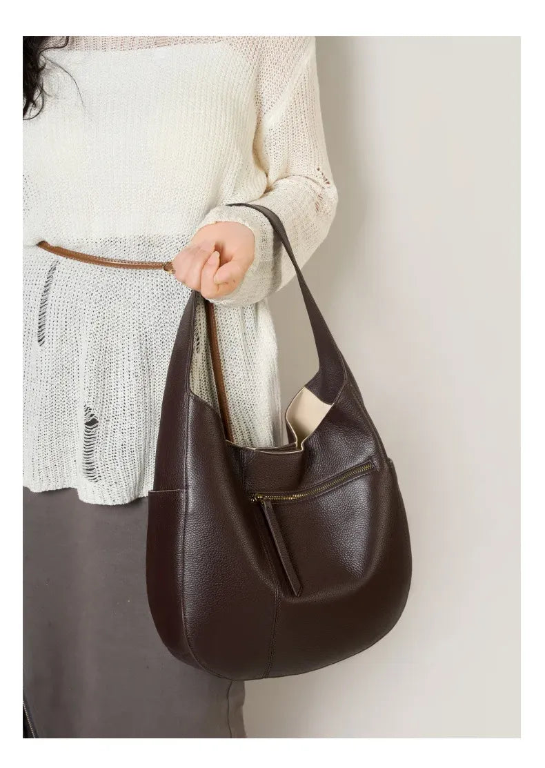 Bolsa Maxi em Couro Eleonora Café