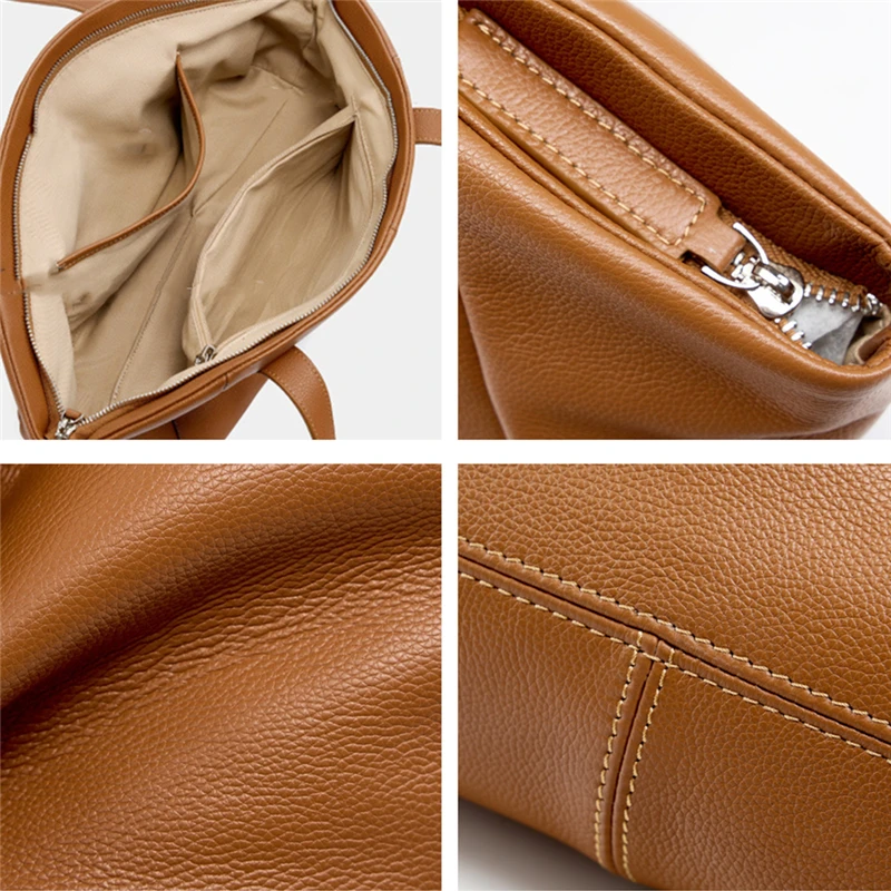 Bolsa Tote em Couro Trapézio