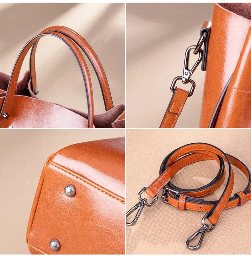 Bolsa Tote de Ombro Couro Legítimo MontPellier